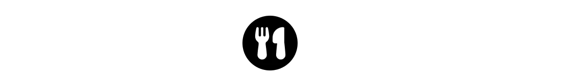 Fork and knife icon on a black background.