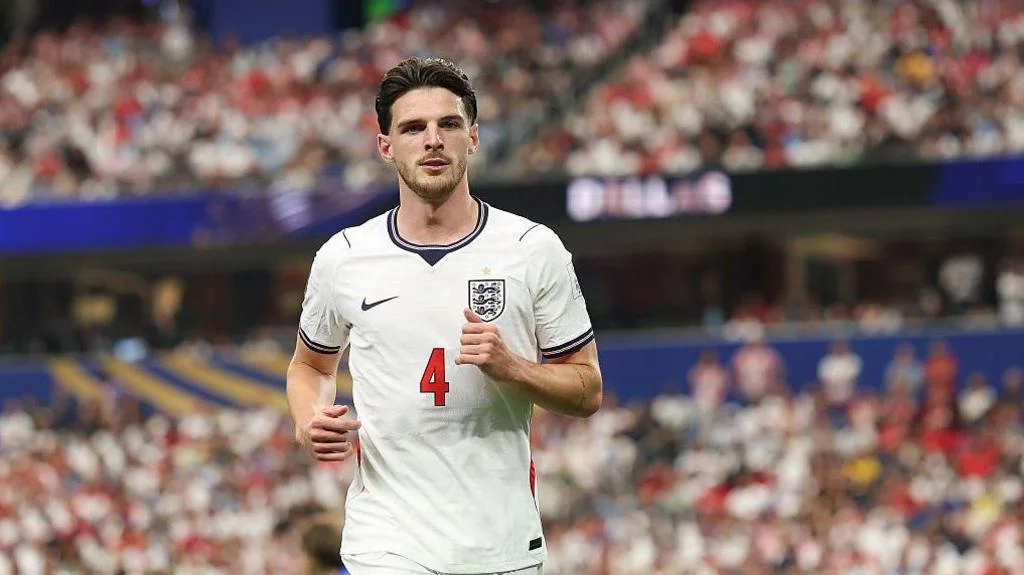 Declan Rice in action for England against Croatia
